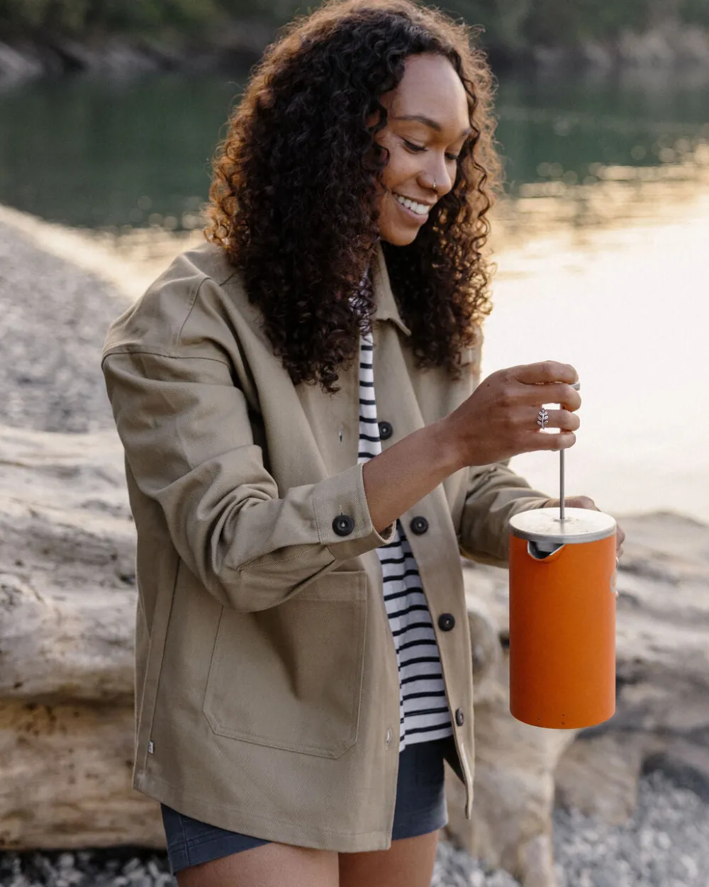Women Passenger Forrest Organic Cotton Oversized Twill Overshirt