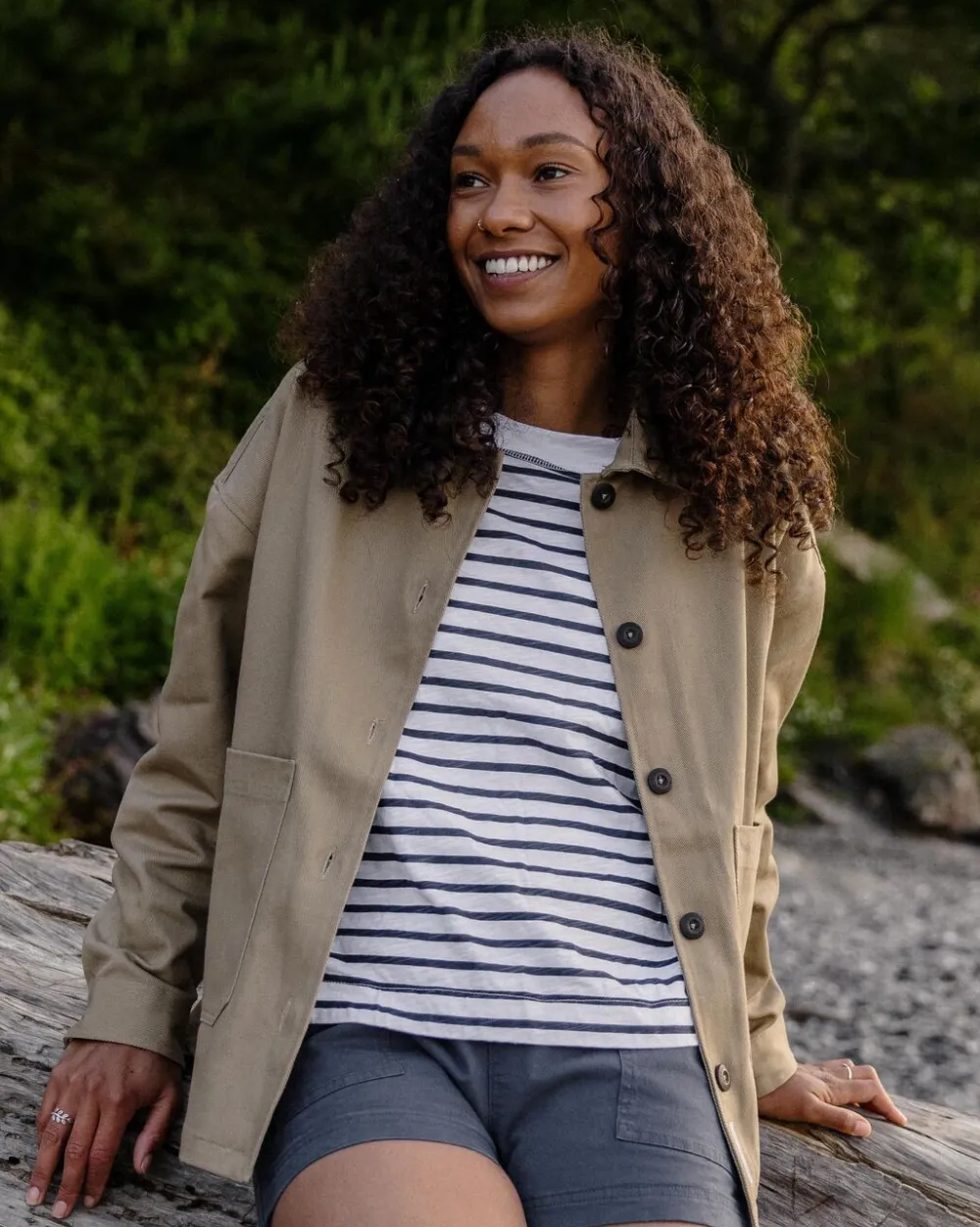 Women Passenger Forrest Organic Cotton Oversized Twill Overshirt
